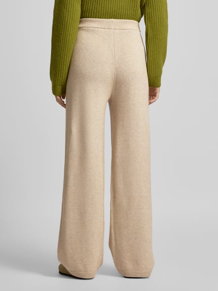 QS Wide fit stoffen broek met elastische band Donkerbruin - 5