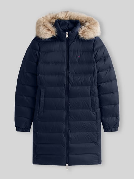 Tommy Jeans Płaszcz pikowany z odpinanym kapturem Granatowy 2