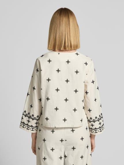 b.young Overhemdblouse met vetersluiting, model 'DUNIA' Offwhite - 5