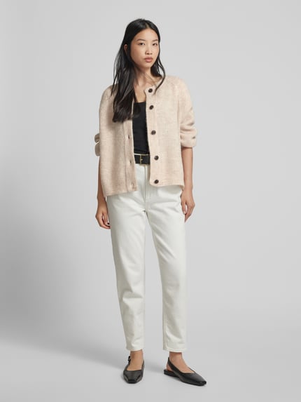 Selected Regular Fit Cardigan aus Woll-Mix mit Alpaka-Anteil Modell 'LULU' Beige 1