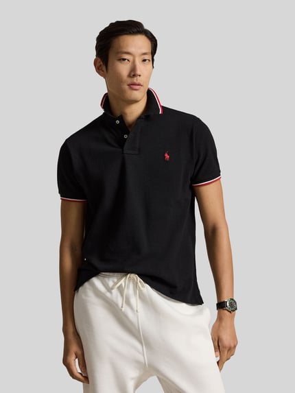 Polo Ralph Lauren Koszulka polo o kroju regular fit z czystej bawełny z paskami w kontrastowym kolorze Czarny 4