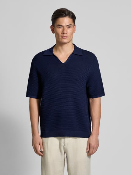CK Calvin Klein Regular Fit Poloshirt mit V-Ausschnitt Marine 4