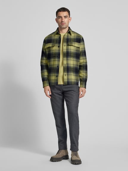 Jake*s Studio Men Hemdjacke mit Umlegekragen Black 1