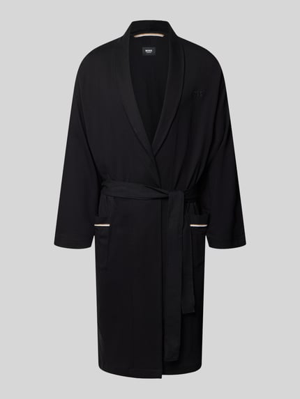 BOSS Bademantel mit Kontrasttaschenabschluss Black 1