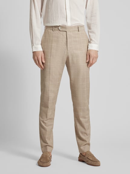 Strellson Anzughose mit Gitterkaro Modell 'Mace' Beige 4