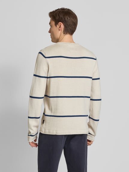 ECOALF Strickpullover mit gerippten Abschlüssen Modell 'BARCOALF' Ecru 5