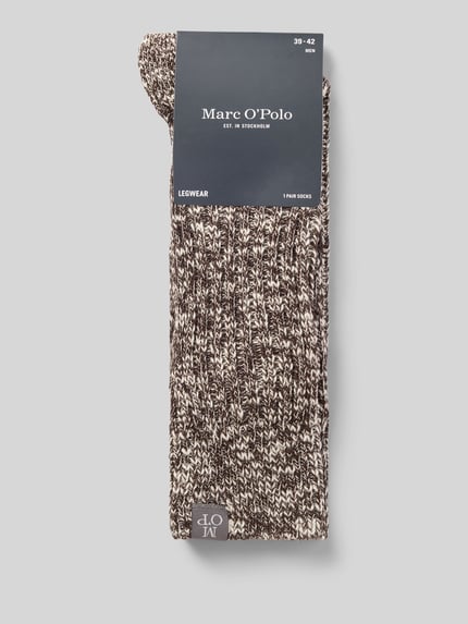 Marc O'Polo Socken mit Label-Patch Dunkelbraun 3