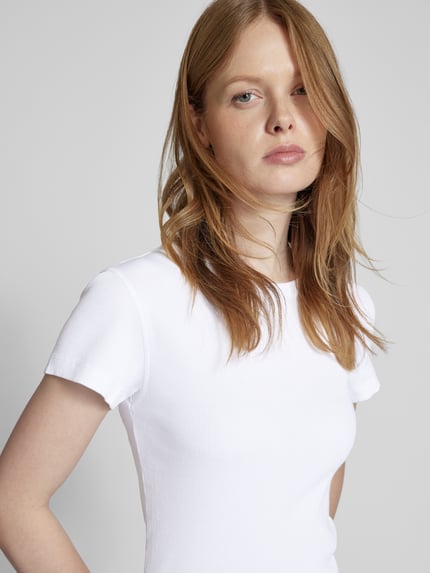 DRYKORN Slim Fit T-Shirt mit Rundhalsausschnitt Modell 'KOALE' Weiss 3