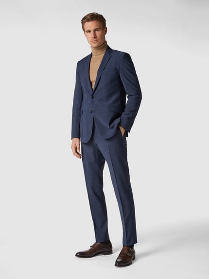 Strellson Slim fit 2-knoops colbert met wol 'Flex Cross' Marineblauw - 1
