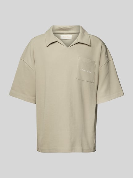ANOTHER COTTON LAB Oversized Poloshirt mit V-Ausschnitt Offwhite 2