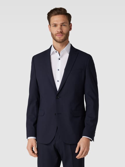 s.Oliver BLACK LABEL Marynarka krój regular fit z dodatkiem wełny model 's.O ULTIMATE' Granatowy 4
