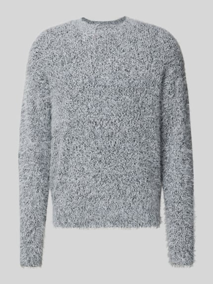 Produktfoto, Regular Fit Strickpullover mit Alpaka-Anteil Modell 'NOAH' von Only & Sons in melierter Optik, langarm, Mock Neck, gestrickte Struktur