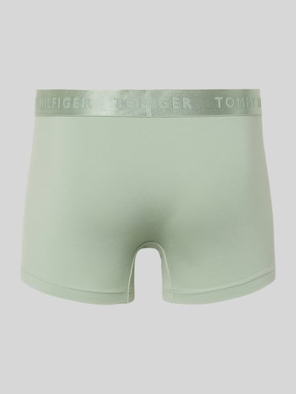 Produktfoto, Slim Fit Trunks aus Modal-Mix im 3er-Pack von Tommy Hilfiger in Optik: Unifarben, Label-Print am elastischen Bundabschluss, Stretch-Webstruktur