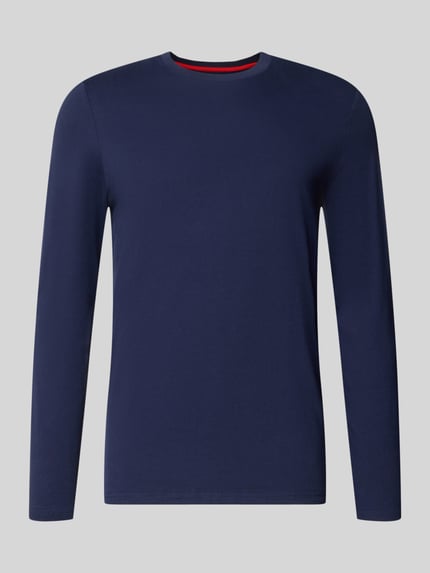 Christian Berg Men Slim Fit Longsleeve aus reiner Baumwolle Marine 1