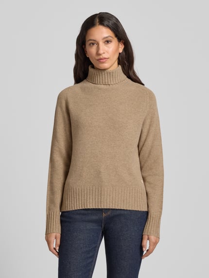 Fynch-Hatton Rollkragenpullover mit gerippten Abschlüssen Beige 4