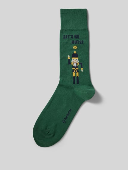 Burlington Socken mit Motiv Modell 'NUTTY NUTCRACKER' Gruen 1