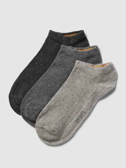 camano Socken mit elastischem Bündchen im 3er-Pack Mittelgrau 1