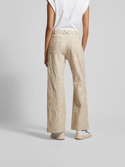 Lala Berlin Regular Fit Jeans mit Allover-Muster Beige 5