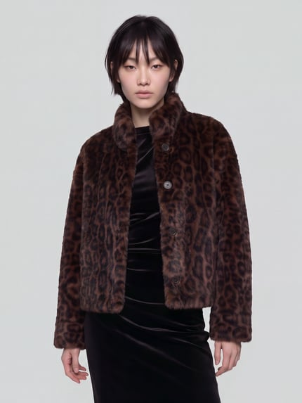 JOOP! Webpelzjacke mit Samtoptik Modell '264O32Ozana' Schoko 4