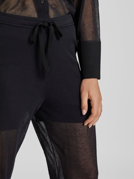 Victoria Beckham Stoffen broek in semitransparant design Zwart - 3