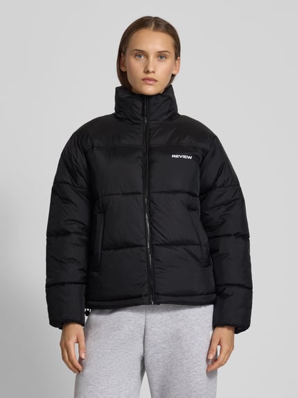 REVIEW Gewatteerd jack met labelstitching Zwart - 4