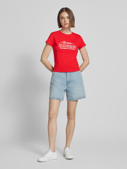 REVIEW T-Shirt mit Label-Print Kirsche 1