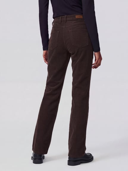 ANGELS Regular Fit Cordhose mit Label-Patch Modell 'Lara' Dunkelbraun 5
