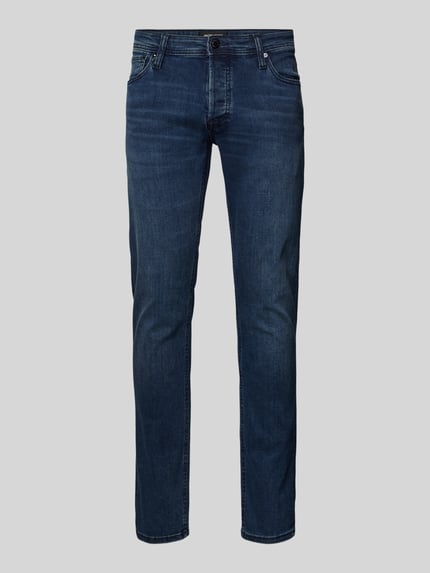 JACK & JONES Jeansy o kroju slim fit z bawełny model ‘GLENN’ Jeansowy niebieski 2