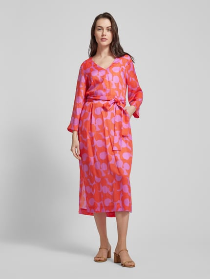 Lanius Midikleid mit Bindegürtel Pink 4