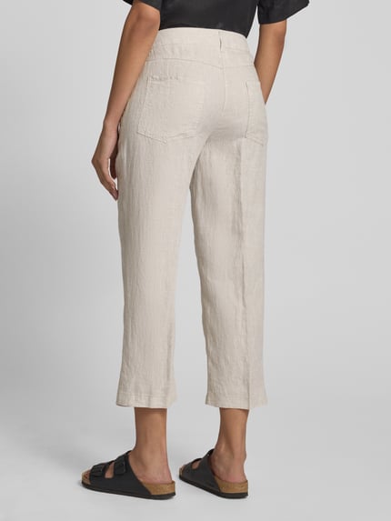 MAC Straight Leg Leinenhose in verkürzter Passform Modell 'Nora' Hellgrau Melange 5