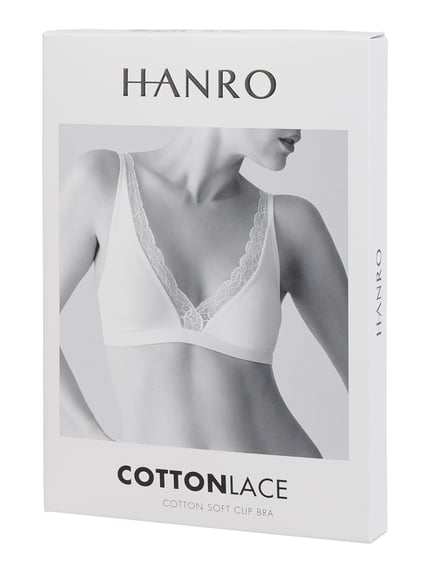 HANRO Bralette met stretch model 'Cotton Lace' Zwart - 3