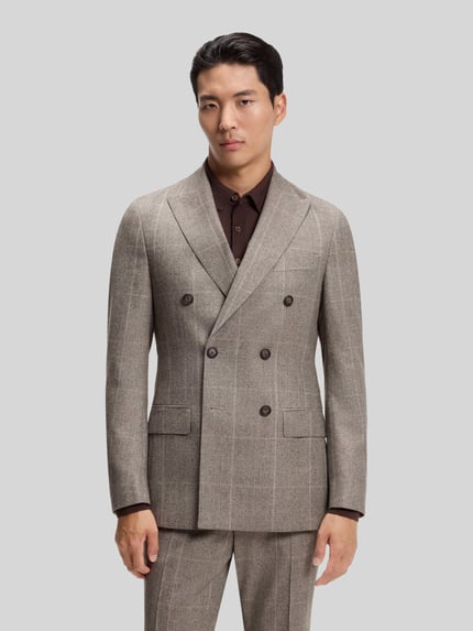 BOSS Marynarka o kroju slim fit z czystej żywej wełny model 'C-Huge-DB-264' Beżowy 4