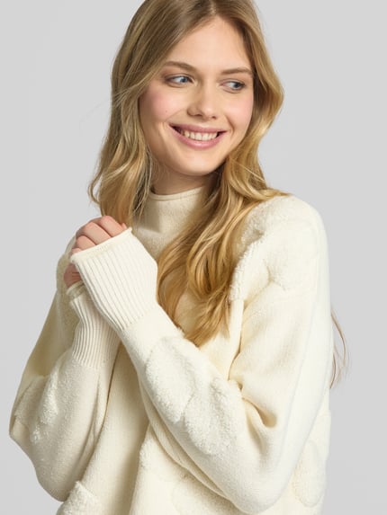 zero Gebreide pullover met turtleneck Offwhite - 3