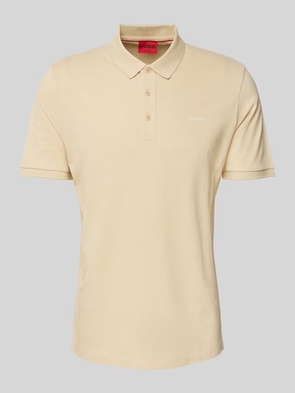 HUGO Koszulka polo z nadrukiem z logo model ‘Donos’ Beżowy 2