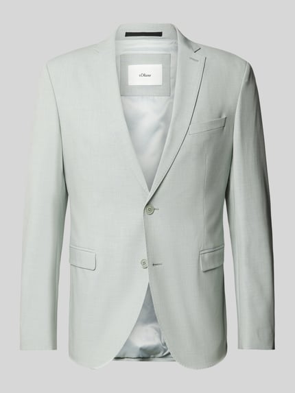 s.Oliver BLACK LABEL 2-knoops colbert met reverskraag, model 'pure' Lindegroen - 2
