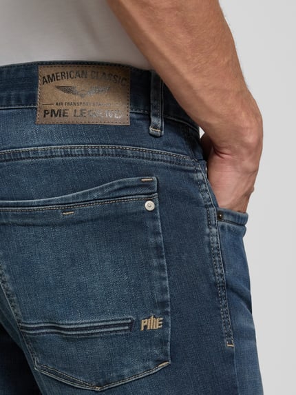 PME Legend Jeansy o kroju regular fit z nadrukiem z logo model ‘Commander’ Antracytowy 3