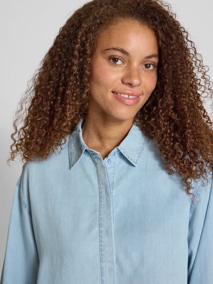 ONLY Regular Fit Hemdbluse mit Kimonoärmeln Modell 'CHARIS' Hellblau 3