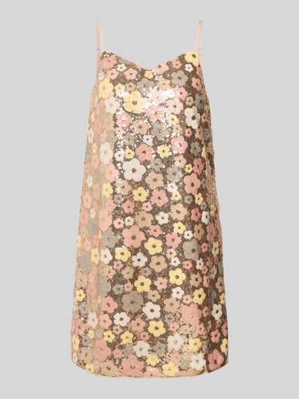 YAS Knielange jurk met pailletten, model 'LALEA' Roze - 2