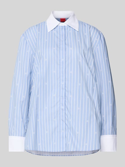 Regular fit Blouse met lange mouwen van puur katoen Model 'ERSENNY' Shop The Look MANNEQUINE