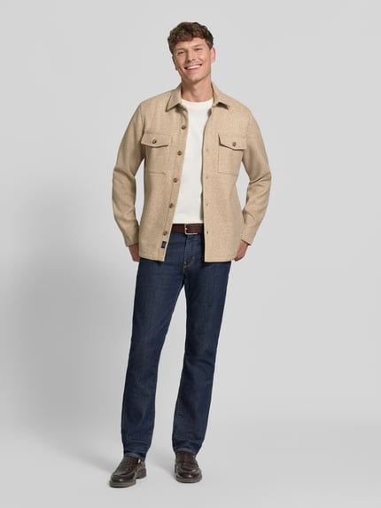 LERROS Regular Fit Hemdjacke mit Brusttaschen Sand 1