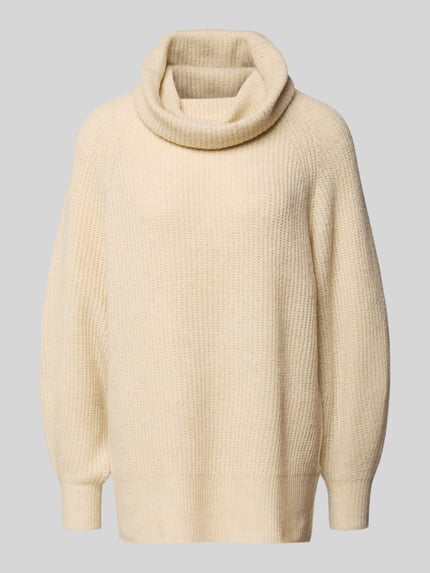 ONLY Sweter z golfem w kroju loose fit z dodatkiem wełny Model 'WHITNEY' Écru melanż 2