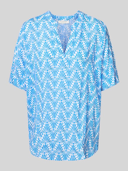 ETERNA Bluzka o kroju relaxed fit z rękawem 1/2 Niebieski 2