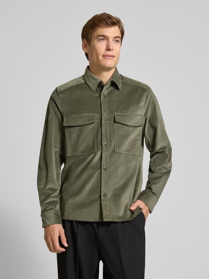DRYKORN Regular Fit Hemdjacke aus Cord Modell 'CORDUROY OVERSHIRT' Khaki 4