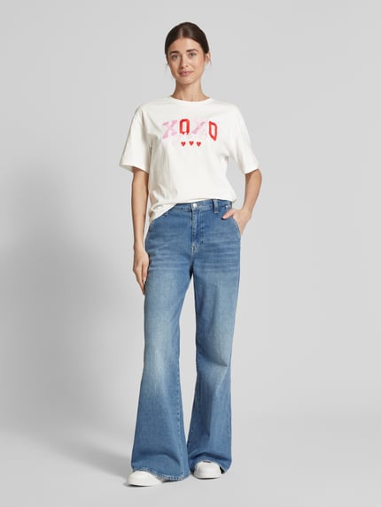 VERO MODA Relaxed Fit T-Shirt aus reiner Baumwolle Modell 'SOPHIE MIA' Weiss 1