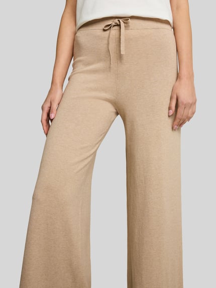 Tom Tailor Wide leg culotte van katoenmix met aandeel zijde Beige - 3