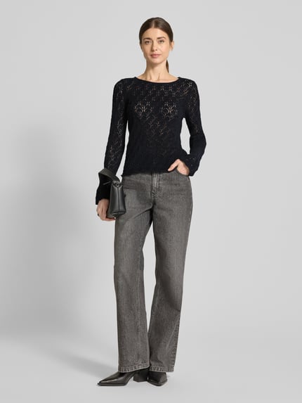 Selected Strickpullover mit Rundhalsausschnitt Modell 'NIVA' Black 1