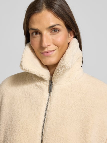 Jake*s Casual Teddyfell Jacke mit Eingrifftaschen Sand 3