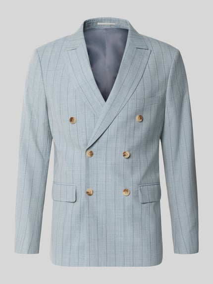 Slim Fit Sakko aus Wolle mit Doppelreihe Shop The Look MANNEQUINE