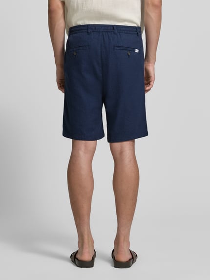 Selected Slim Fit Bermudas aus Baumwoll-Leinen-Mix Modell 'BRODY' Marine 5