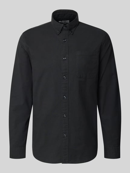 Selected Regular Fit Freizeithemd aus Baumwoll-Mix Modell 'REGRICK' Black 2